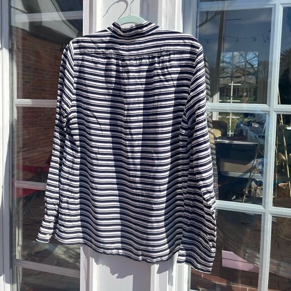 J Crew Striped Silk Tunic Blouse NWT - Picture 5 of 11